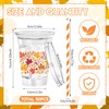 ZCPTZ 50 Sets 12oz Fall Maple Leaf Clear Plastic Cups