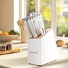 Diamosteel White Knife Set, 13 Pieces Knife Block Set with