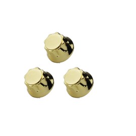 Guyker 3Pcs Top Hat Guitar Potentiometer Control Knobs - Zinc Alloy Bell Cap Speed Tone Volume Knob Replacement Parts for Electric Guitar or Precision Bass - CKB013X, Gold