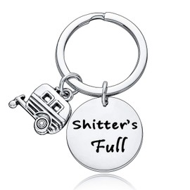 BESPMOSP Shitter's Full Keychain Happy Camper Keychain Camping Lovers Gift Campers Jewelry Trailer Vacation Jewellery (Style1)