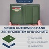VON HEESEN Men's Leather Wallet with RFID Protection - Genuine
