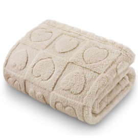 Luciphia Small Dog Blanket Washable Pet Bed Cover Soft Fluffy Puppy Blanket with Premium Fleece Cozy Calming Cat Blankets for Indoor Cats Beige 30x20 inch