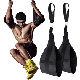 Hanging Ab Straps for Pull Up Bar: Gym Ab Sling Straps for Arm Pull up Workout Support for Training Knee and Leg Raises (Black)