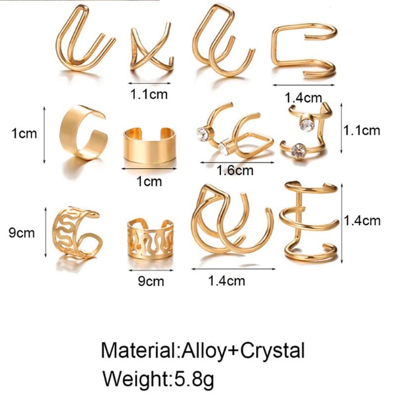 Rose Gold Hair Braids Dreadlock, 24 Pcs Non-Piercing Ear Clip