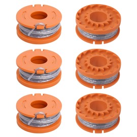 JAMSSOW 6 Pcs Strimmer Spool Compatible with Mac Allister MGTP18Li / Qualcast/Worx/Spear & Jackson Lawnmower, 1.65mm 10ft Autofeed WX150 Replacement Spool and Line(6 Spool)