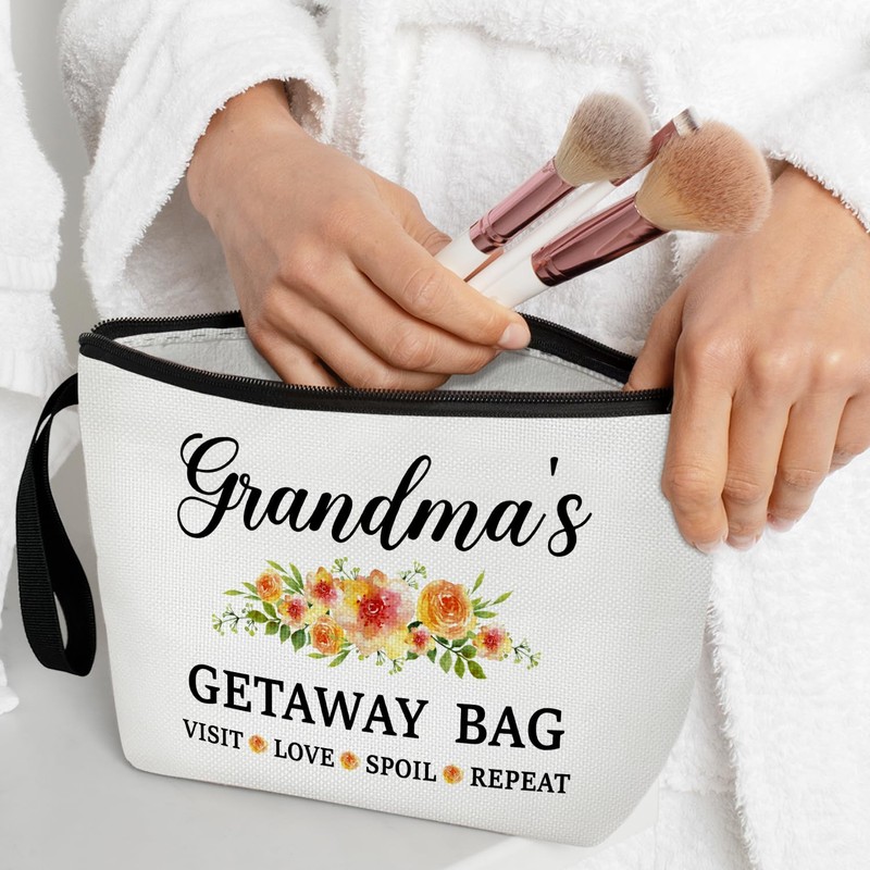Grandma Gifts Grandma Bag, Floral Makeup Bag, Birthday Gifts for