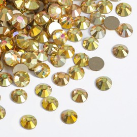 Flat Back Crystal Rhinestones,Metal Sunlight, SS34, 288pcs