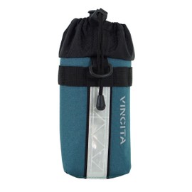 Vincita Voyage Bicycle Handlebar Bag, Insulated Handlebar Bottle Holder, Cup Holder, Food Snack Bag, Foldable Bikes (Blue, Medium)