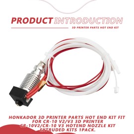 Honkador 3D Printer Hot End Kit - Compatible with CR-10 V2, CR-10 V3, Creality Ender 3, Ender 3 Pro, & Ender 3 V2 - High-Quality Replacement Parts - 1 Pack