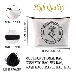 JXGZSO Lake Bag Lake Life Gift Summer Vacation Cosmetic Bag Relax & Unwind Lake Life Toiletry Bags (Relax & Unwind B)