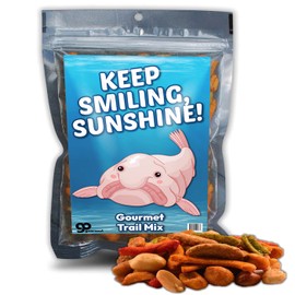 Keep Smiling Sunshine Trail Mix - Funny Gag Gift for Teens - Son and Daughter Gift - Unique Snack Gift Basket Ideas - Blobfish Encouragement Hang in There Positivity Gift