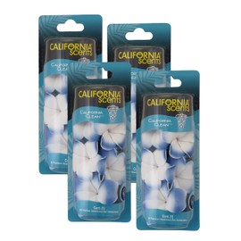 California Scents Scented Necklace, The Perfect Lei for Your Car - Hanging Flower Air Freshener (4 Packs, California Clean)