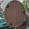 Tstarer Desk Makeup Mirror with Solid Wood,Elliptical Vanity Table Mirror