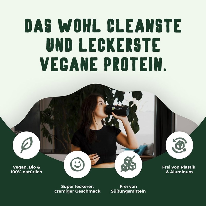 Vetain Vegan Protein Neutral, Organic Vegan Protein Powder, Best Compatible,