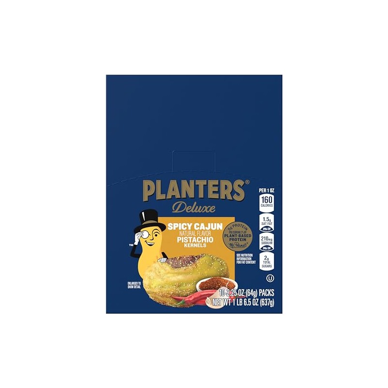 PLANTERS Spicy Cajun Pistachio Kernels, 2.25 oz Pack (Pack of