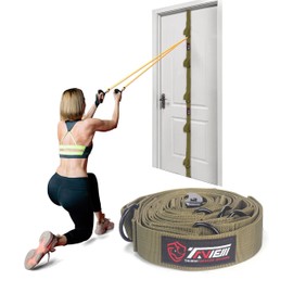 Door Anchor Strap for Resistance Bands Exercises, Multi Point Anchor Gym Attachment for Home Fitness, Portable Door Band Resistance Workout Equipment, Easy to Install, Punch-Free, Nail-Free (Green)