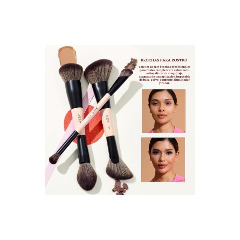 Jessup Set Regalo de Brochas y Esponja para Base, Contorno