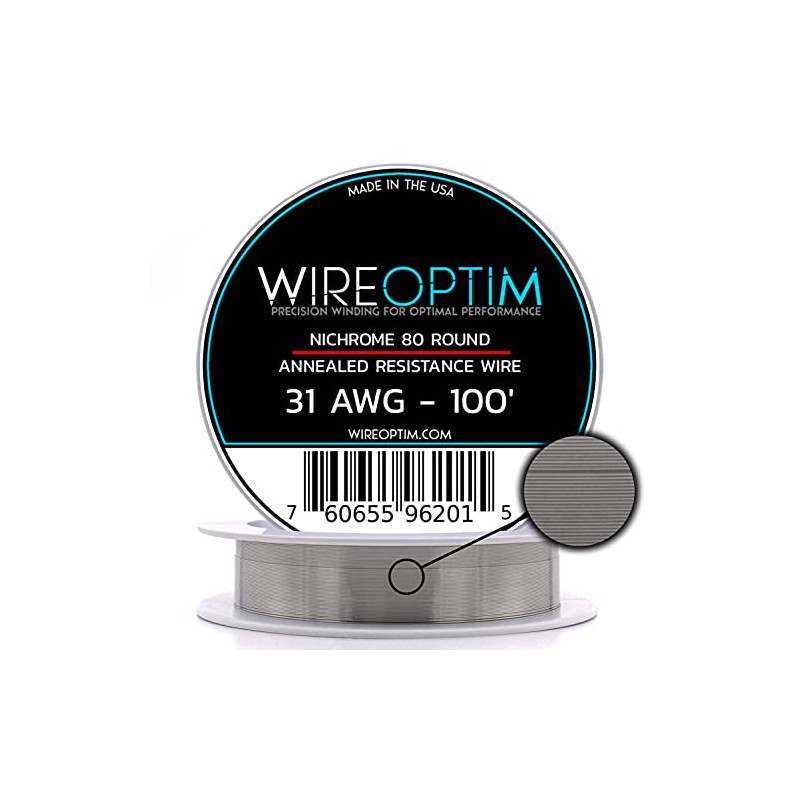 WIREOPTIM - 31 AWG - Nichrome 80 Resistance Wire -