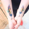 Oottati 6 Sheets Temporary Tattoo Stickers Colorful Blue Feather Dream