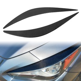 Q50 Carbon Fiber Eyelid, PSLER Headlight Eyelids Headlight Eyebrows Trim Front Headlight Cover Eyebrow Decoration Front Lamps Sticker Compatible with Infiniti Q50 2014 2015 2016 2017 2018 2019