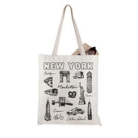 WCGXKO New York Trip New York City Themed Gift New York Bachelorette Party Gift New York Vacation Tote Bag (New York T)