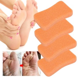 Feet Pumice Stone - Pack of 4 Foot Care Callus Exfoliating Stone Feet Hard Skin Pedicure Scrubber Remove (Orange) - Rough Stone