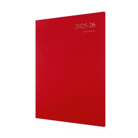 Collins 'Essentials' 12 Month Mid/Academic Year Planner, July 2025-July 2026 - ESSA43M.15-2526 -Week-to-View Appointments Diary, A4 Hard Cover, Red
