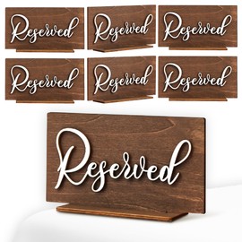 Stofinity Reserved Table Signs for Wedding Events - 6 Pcs Wood Table Reserved Signs for Wedding, Church Pew Reserved Row Signs for Wedding Ceremony Decorations, Wedding Reserved Signs for Tables