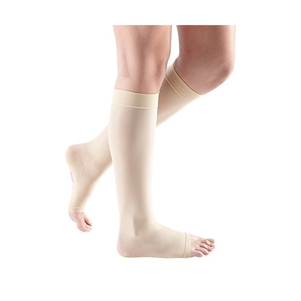 medi Sheer & Soft for Women, 1520 mmHg, Calf High Compression Stockings, Open Toe