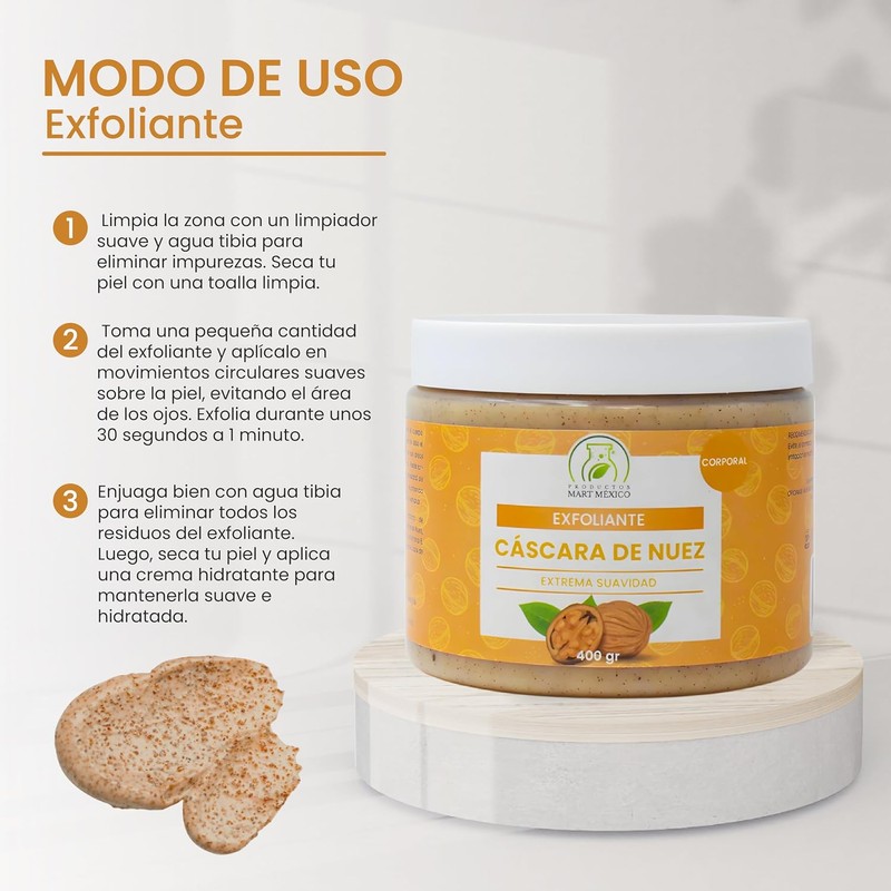 Exfoliante De Cascara De Nuez Corporal 400 Grs Productos Mart