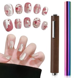 4 in 1 Cat Eye Magnet for Nails Double-Ended Iridescent Cylindrical Magnet Pen,Professional Nail Magnet Stick with Heart Shaped Cat Eye Magnet Tool for Cat Eye Gel Nail Polish,for Nail Art