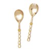 Two's Company Keshi Mother of Pearl Server Set, 11-inches Height,