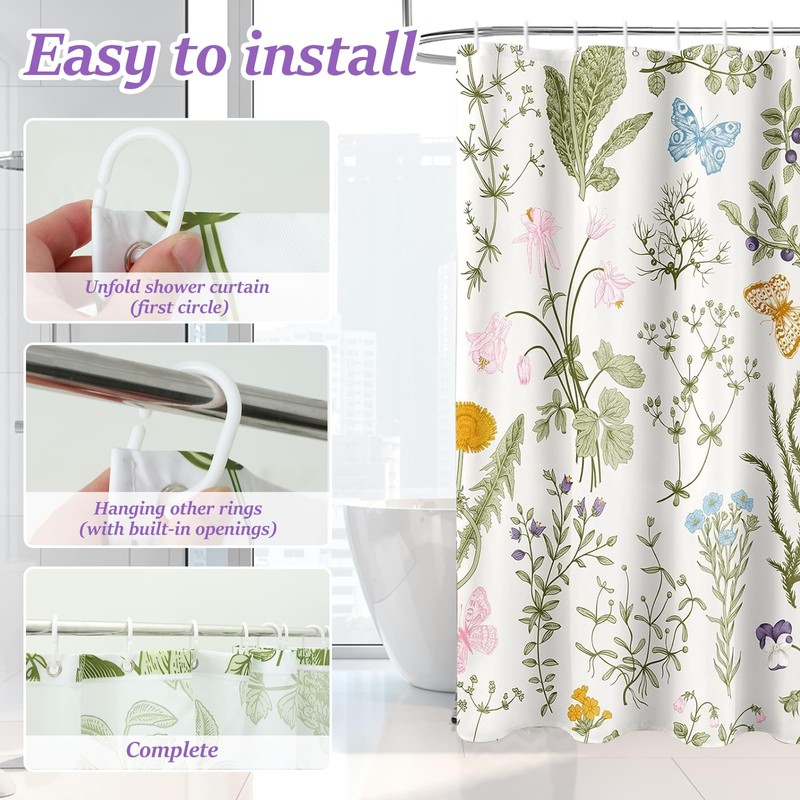 Shower Curtain Polyester Shower Curtains Hotel Bathroom Shower Curtain Washable