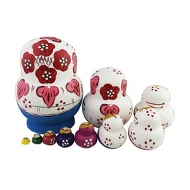 Winterworm Set of 10 Rustic Style Butterfly Matryoshka Dolls Russian Nesting Dolls Wooden Stacking Toy for Kids Toy