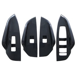 ruihe 4pc Carbon Fiber Color Automobile Door Window Control Panel Cover Molding Door Lock Switch Accessories Trim Fit for Kia K5 2021 2022 2023
