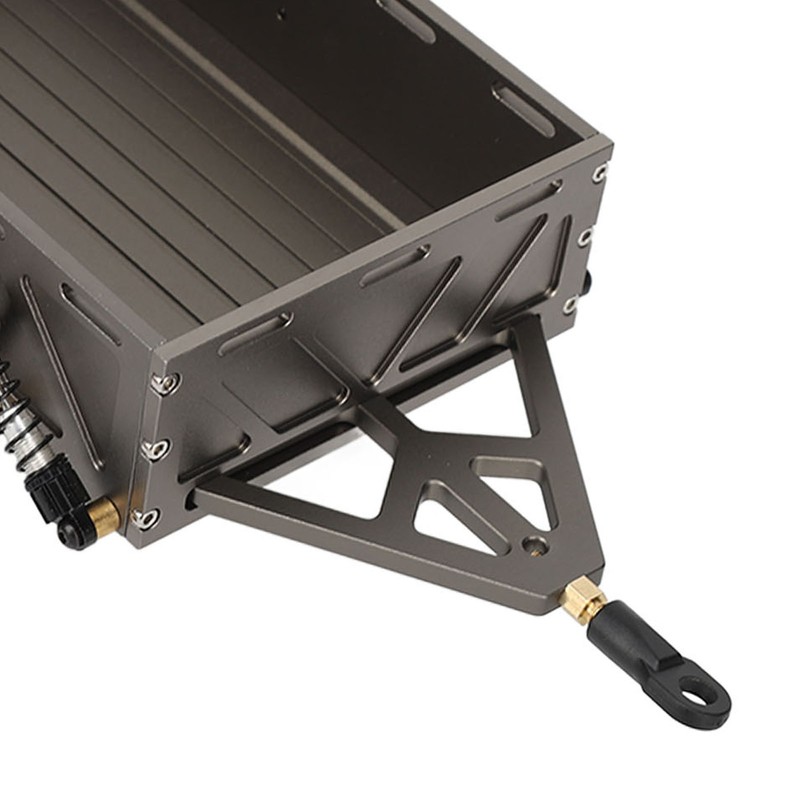 RC Car Hitch Trailer Aluminum Alloy Antislip Rubber Tire Rustproof