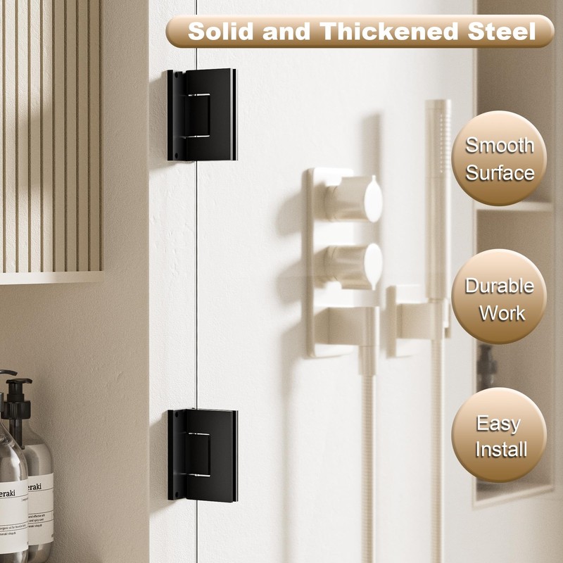 Alise Glass Shower Door Hinges, 90 Degree Hinges for Bathroom