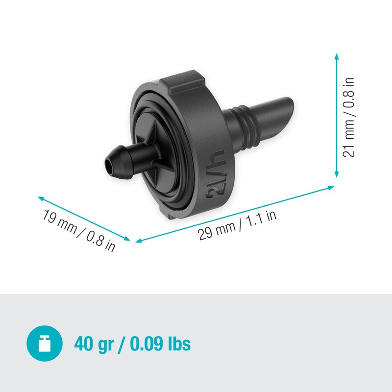 Gardena Micro-Drip System Row Dripper 2 l/h, Pressure Regulating: End