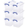 6-Pack Clear Storage Box 7 Quart, Plastic Storage Latch Bins with Handle 6.5 Liter
