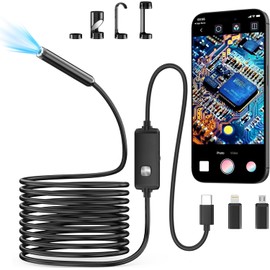 Cámara Endoscopio HD 1920P con Cable Semirrígido de 5 Metros y Luz LED