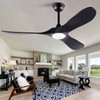 OMYU Black 52 Inch Wood Ceiling Fan with Lights Remote