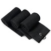 [3 Pack]Microfiber Golf Towels (40x40cm) with Carabiner Clip & Hook,