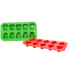 Black Duck Brand Set of 10 Assorted Silicone Holiday Shaped Ice Cube Trays - Makes 10 Ice Cubes - Great for Adding Holiday Cheer To Your Favorite Beverages! (10)