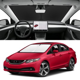 SLOGENTO Windshield Sun Shade for Honda Civic 2012-2015, Foldable Car Sunshade with Storage Bag, UV & Heat Reflector, Keeps Interior Cool