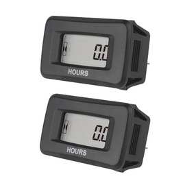 Jayron 2 Pieces HM055AD(AC/DC 5V to 277V)Digital LCD Hour Meter Accumulate Data for Garden Lawn Mower ZTR Tractor Generator Golf Cart Club Car Wash Boat ATV Motor Compressor and Pneumatic Equipment(2)