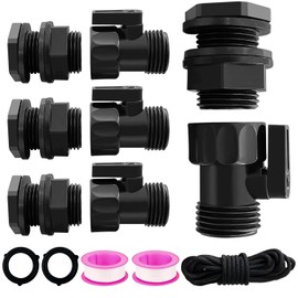 Rain Barrel Spigot Kit 4 Kit Water hose Shut-Off Ball Valve Plastic Garden Hose Shut Off Valve+3/4 GHT Rain Barrel Bulkhead Fitting for Rain Barrels Water Tank Pond Aquarium Tubs Pools Spigot
