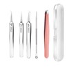 Ingrown Hair Tweezers, 5 Pcs Precision Blackhead Tweezers, Exquisite Black