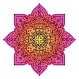 Detailed Mandala Beautiful Flower Design - 3" Vinyl Sticker - for Car Laptop I-Pad Phone Helmet Hard Hat - Waterproof Decal