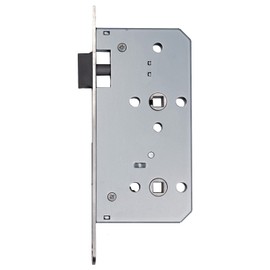 FELGNER Door Mortice Lock for Bathroom Toilet Room - For Wooden Doors | Lock Box Made of Galvanised Sheet Metal + Stainless Steel Strike Plate + Plastic Latch | Faceplate 20 mm - Backset 55 mm - DIN