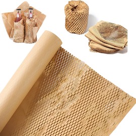 Eco Friendly Honeycomb Packing Paper, 20" x 328' Honeycomb Cushioning Wrap Roll for Moving Shipping Packaging Gifts, Recyclable Honeycomb Paper Moving Supplies Bubble Paper Wrapping Protective Roll